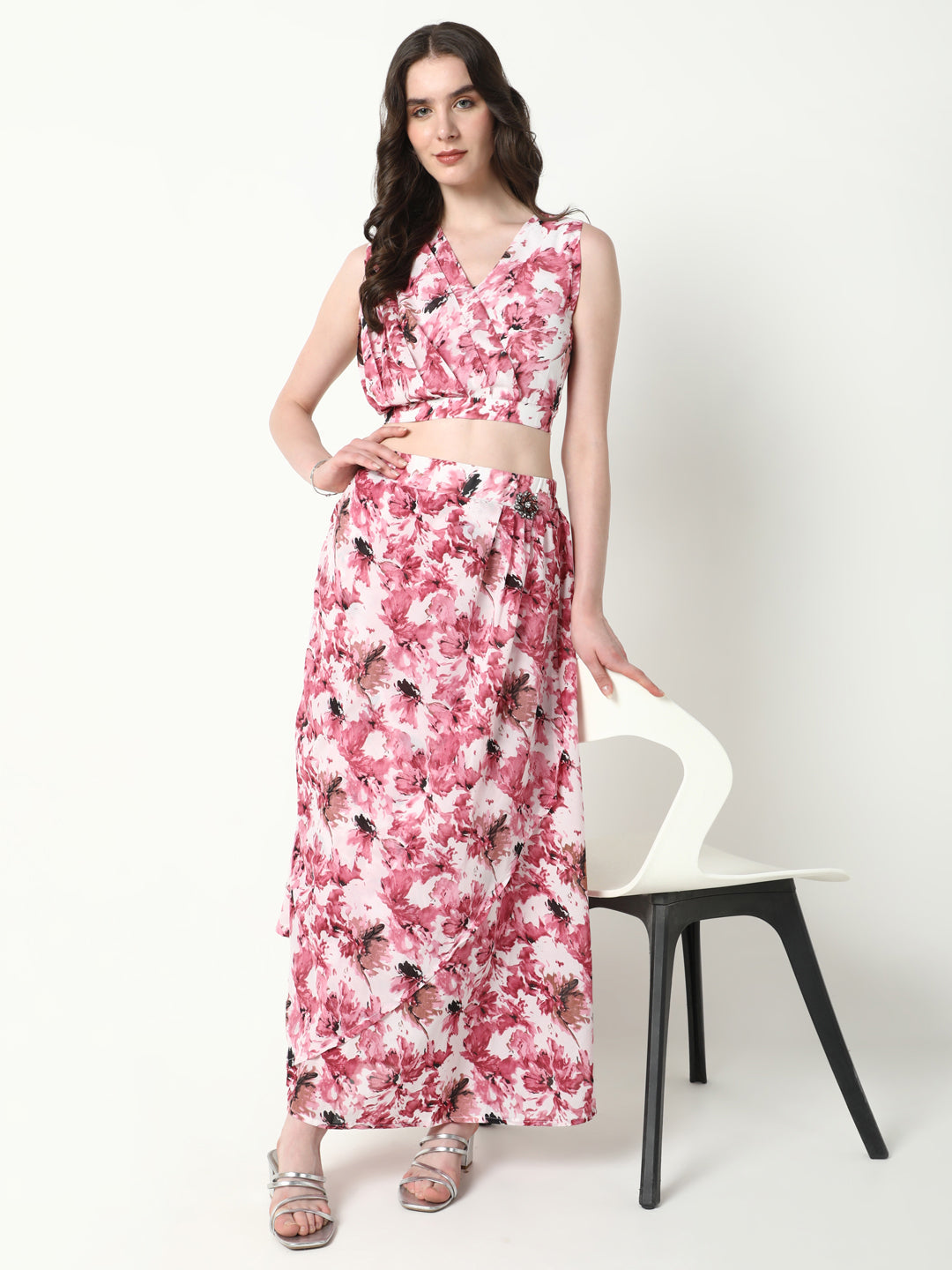 Women Pink Printed Co Ords Set