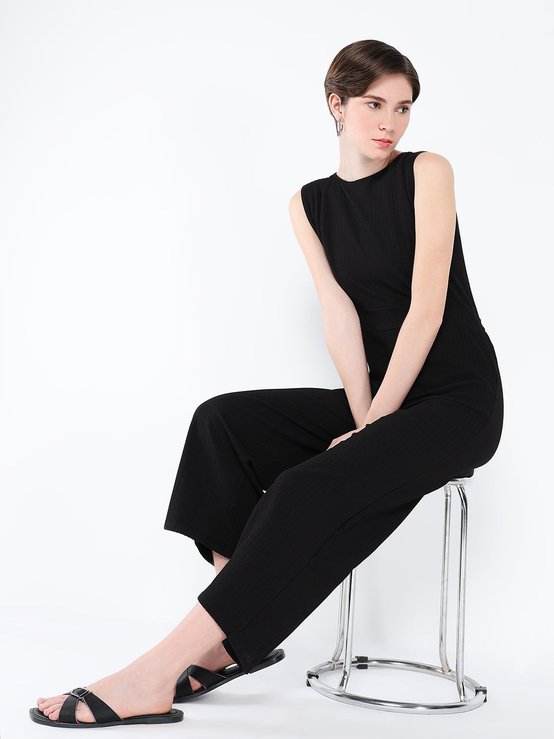 Women Black Solid Jumpsuit