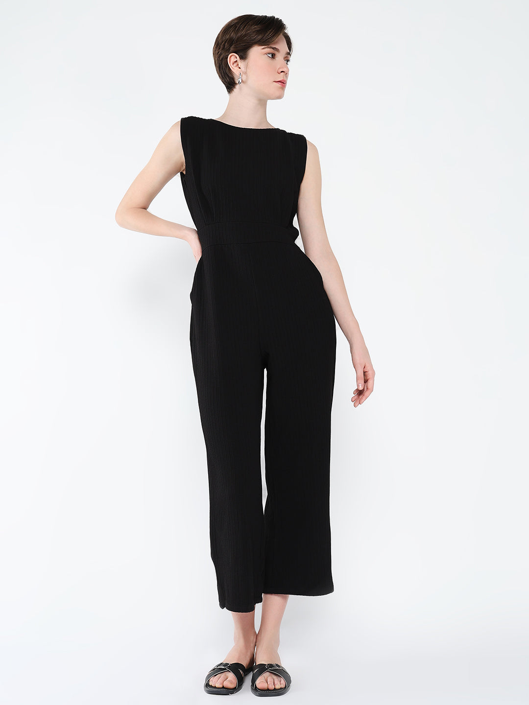 Women Black Solid Jumpsuit