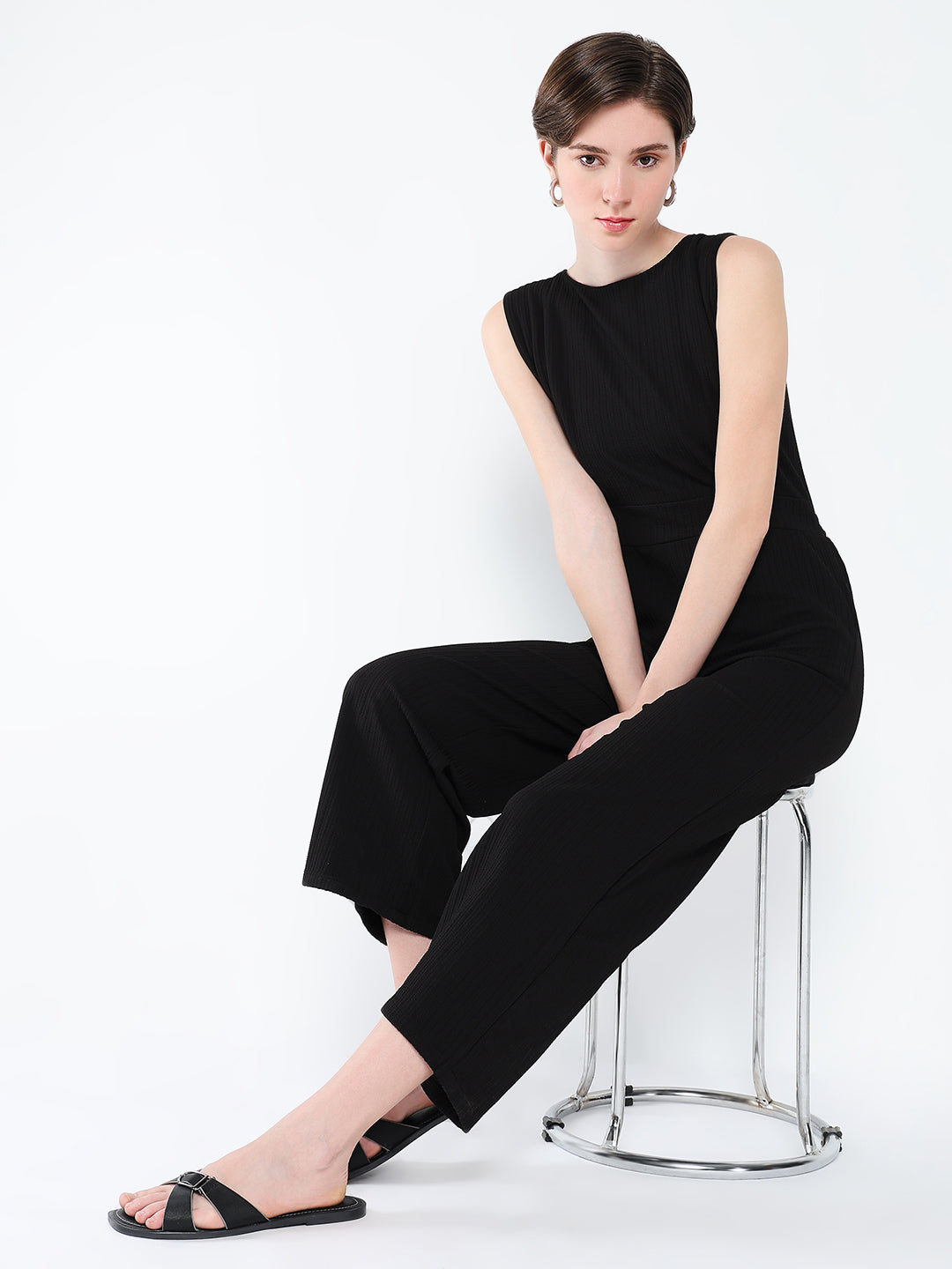 Women Black Solid Jumpsuit