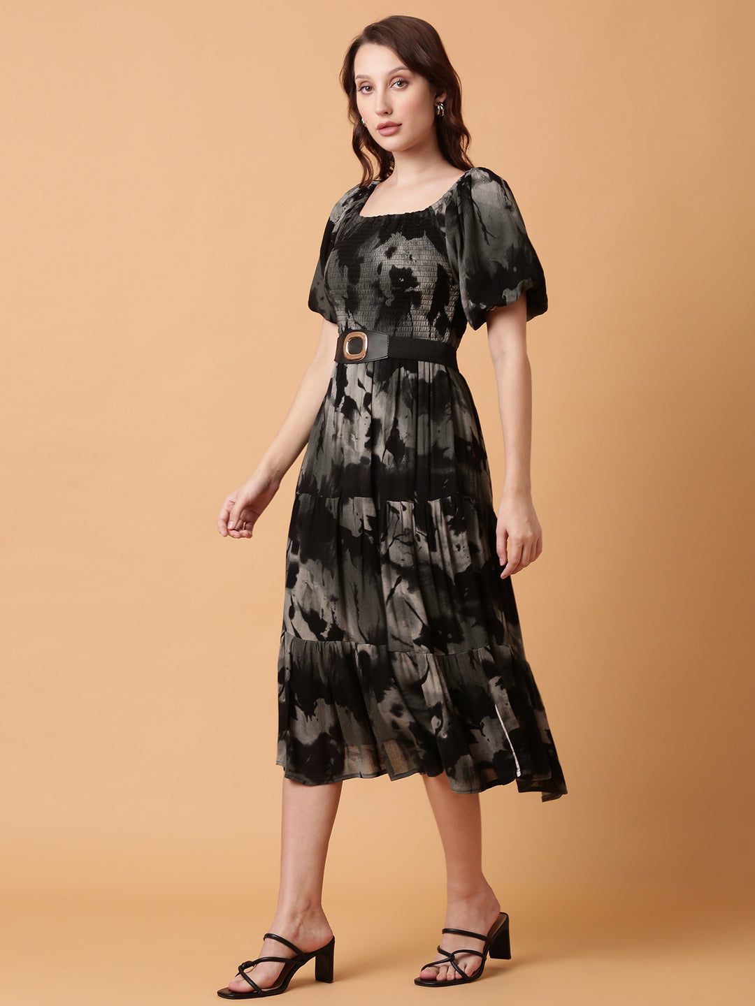 Women Black Dyed Fit and Flare Dress