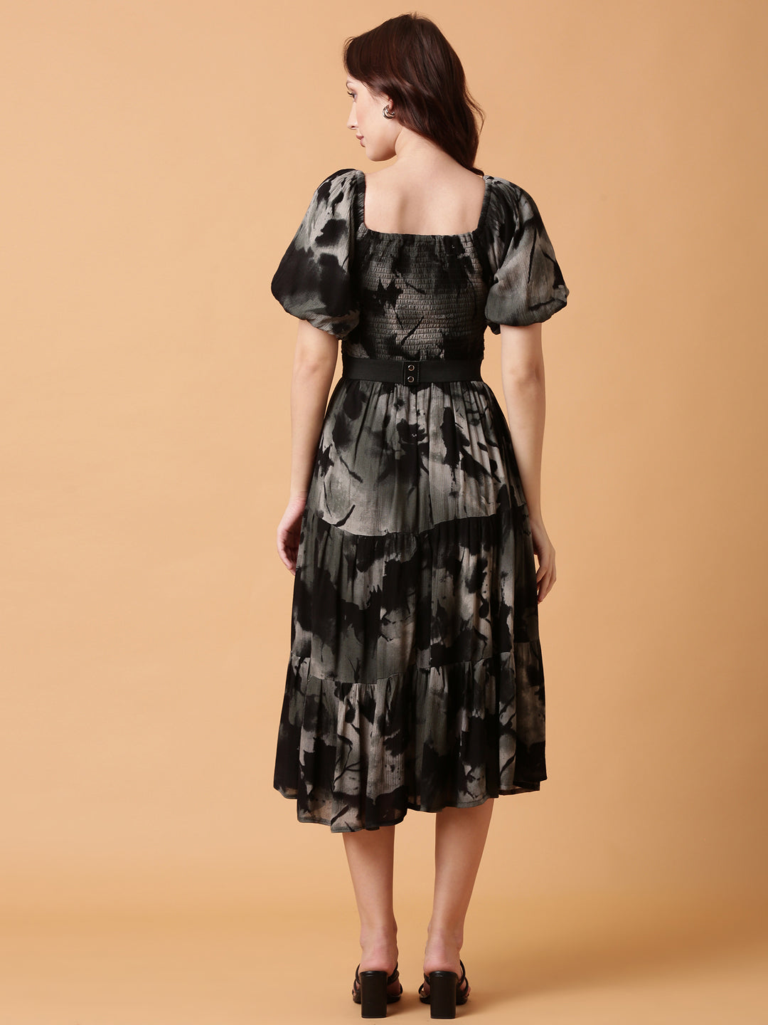 Women Black Dyed Fit and Flare Dress