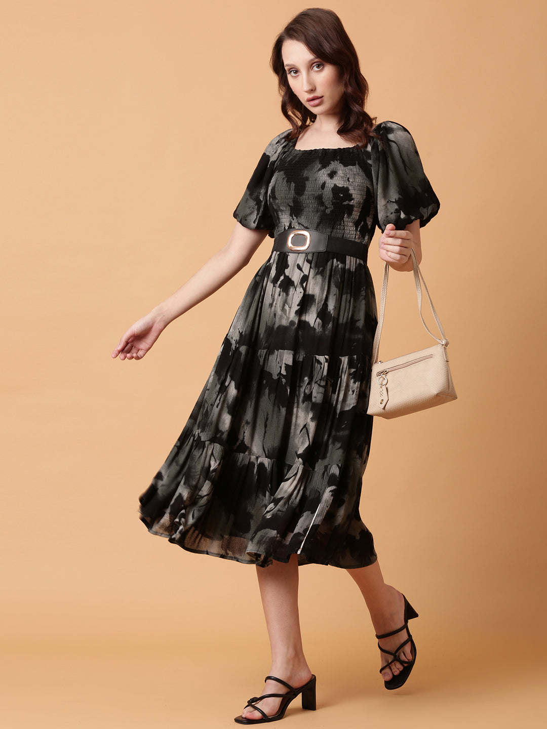 Women Black Dyed Fit and Flare Dress