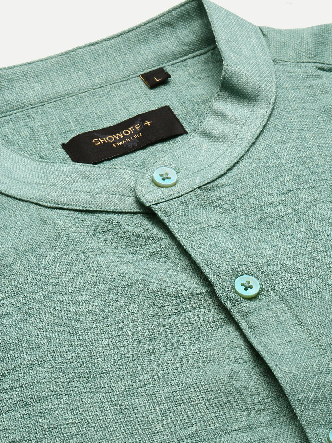 Men Green Solid Slim Fit Shirt