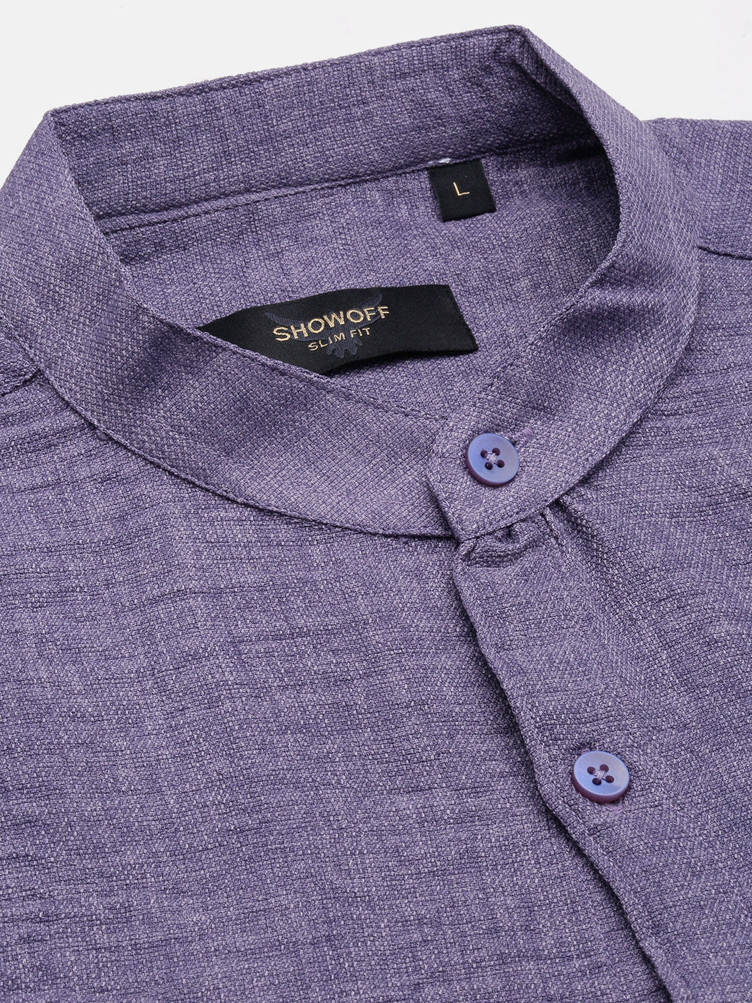 Men Purple Solid Slim Fit Shirt