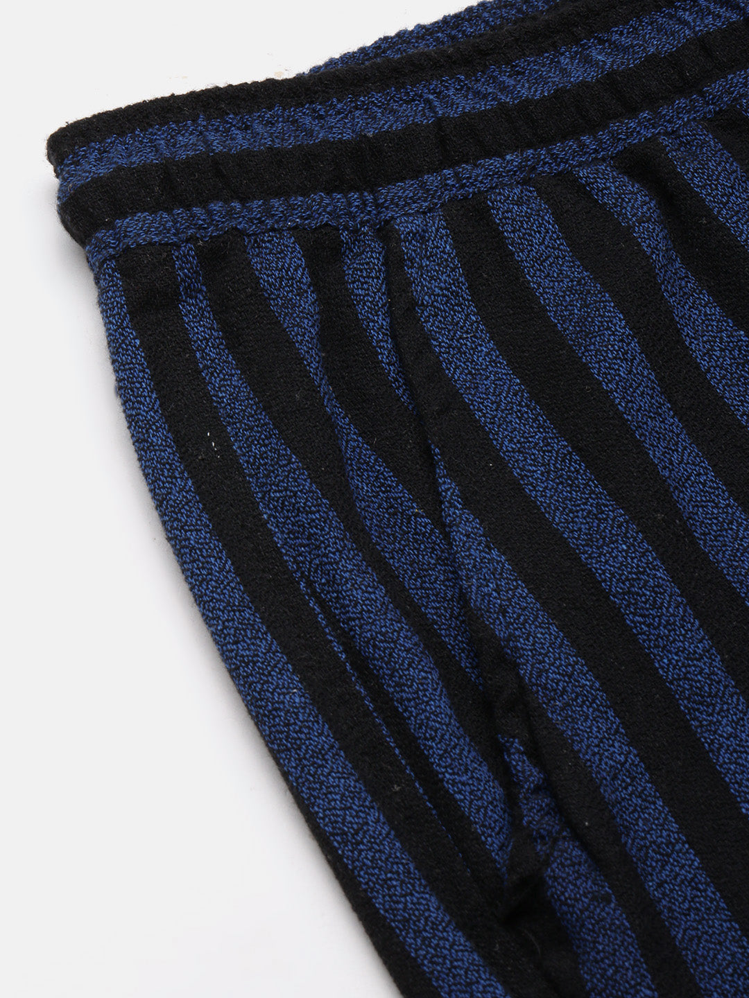 Men Navy Blue Striped Co Ords Set