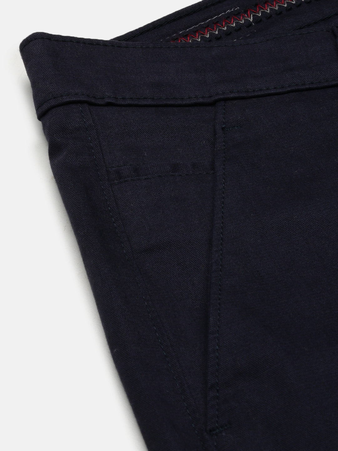 Men Navy Blue Solid Trousers