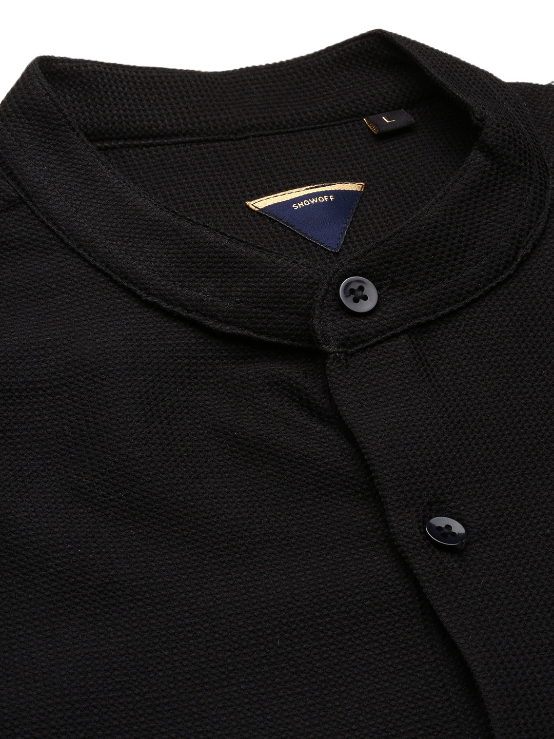 Men Black Solid Slim Fit Shirt