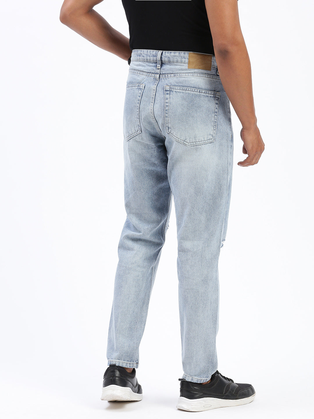 Men Blue Regular Fit Cropped Jeans