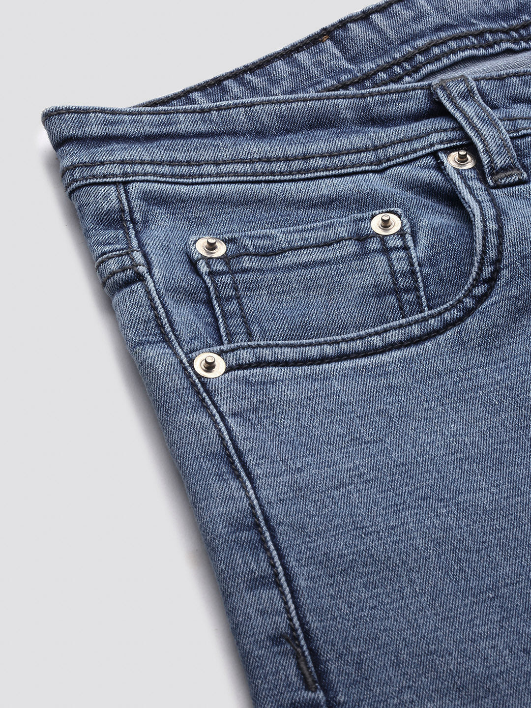 Men Blue Slim Fit Cropped Jeans