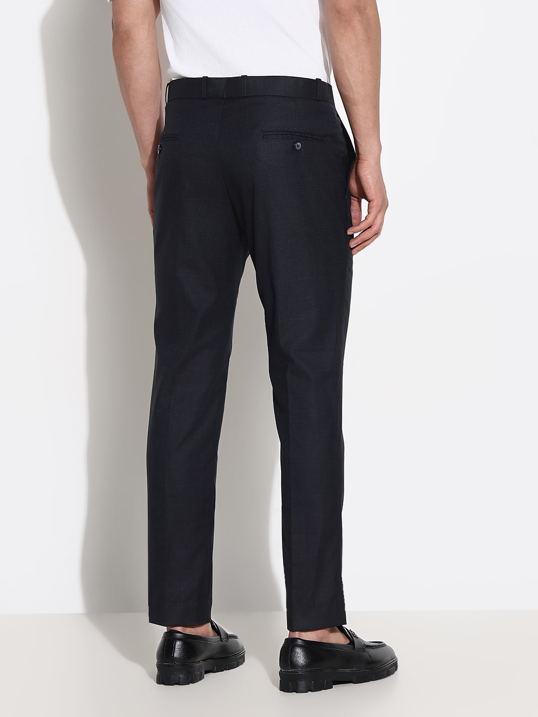 Men Black Solid Formal Trousers