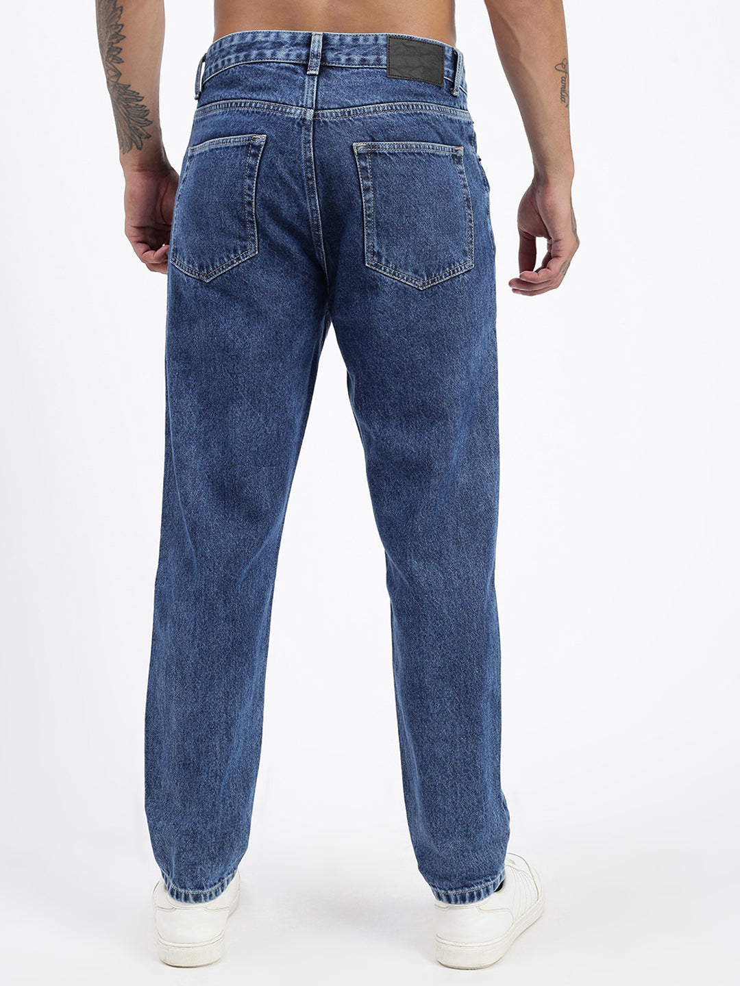 Men Blue Slim Fit Cropped Jeans