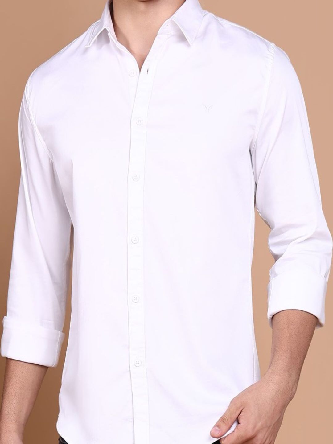 Men White Solid Shirt