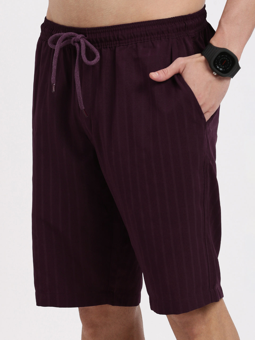 Men Purple Solid Co Ords Set