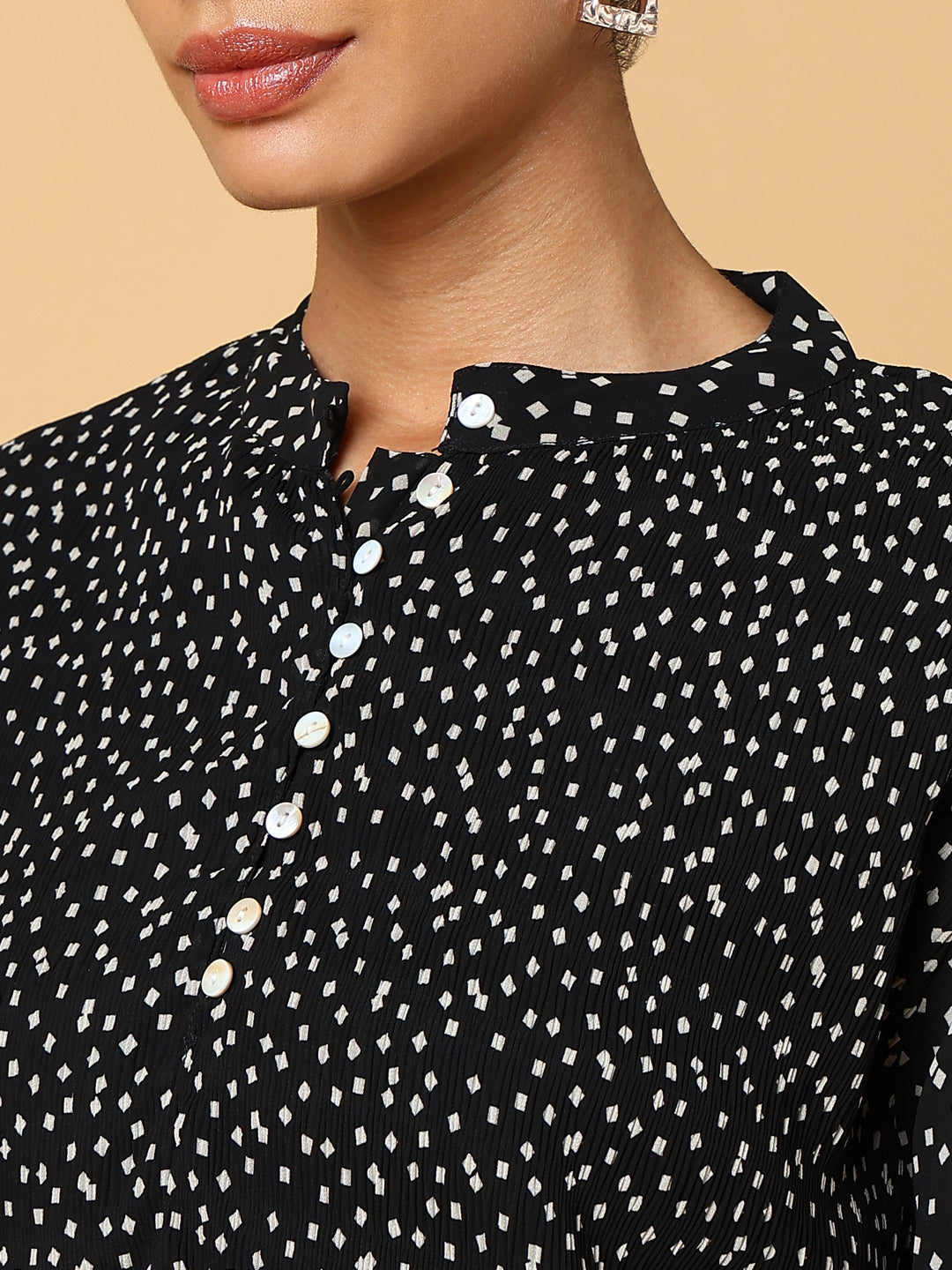 Women Black Polka Dots Top