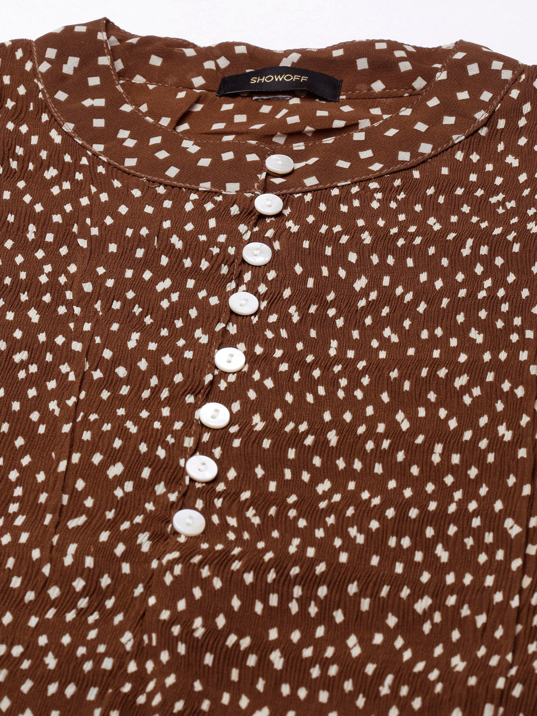 Women Brown Polka Dots Top