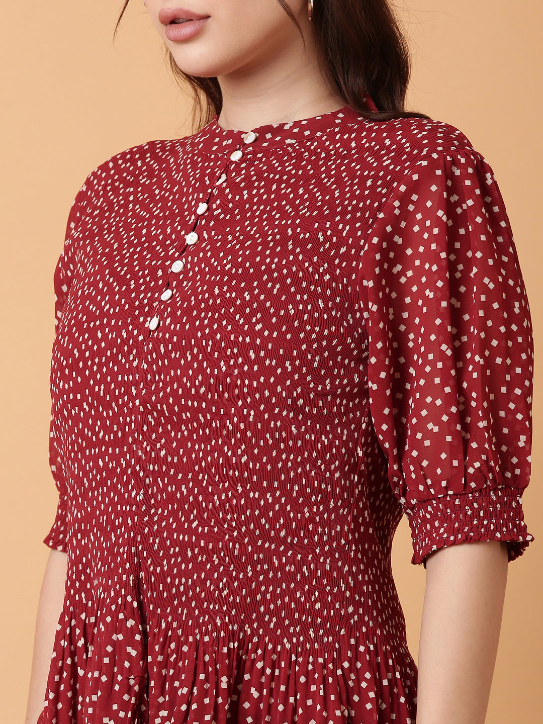 Women Red Polka Dots Top