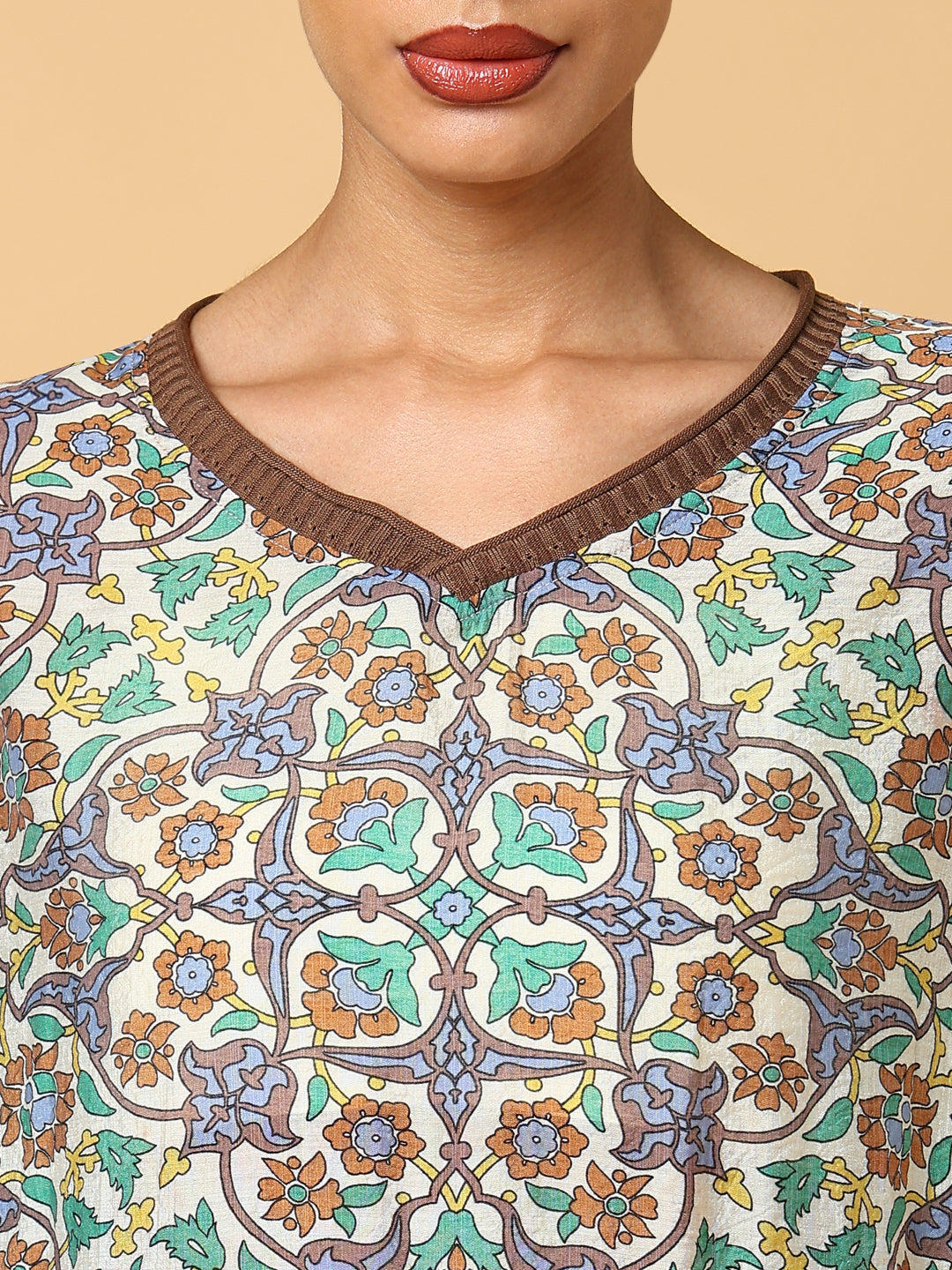 Women Green Graphic Top