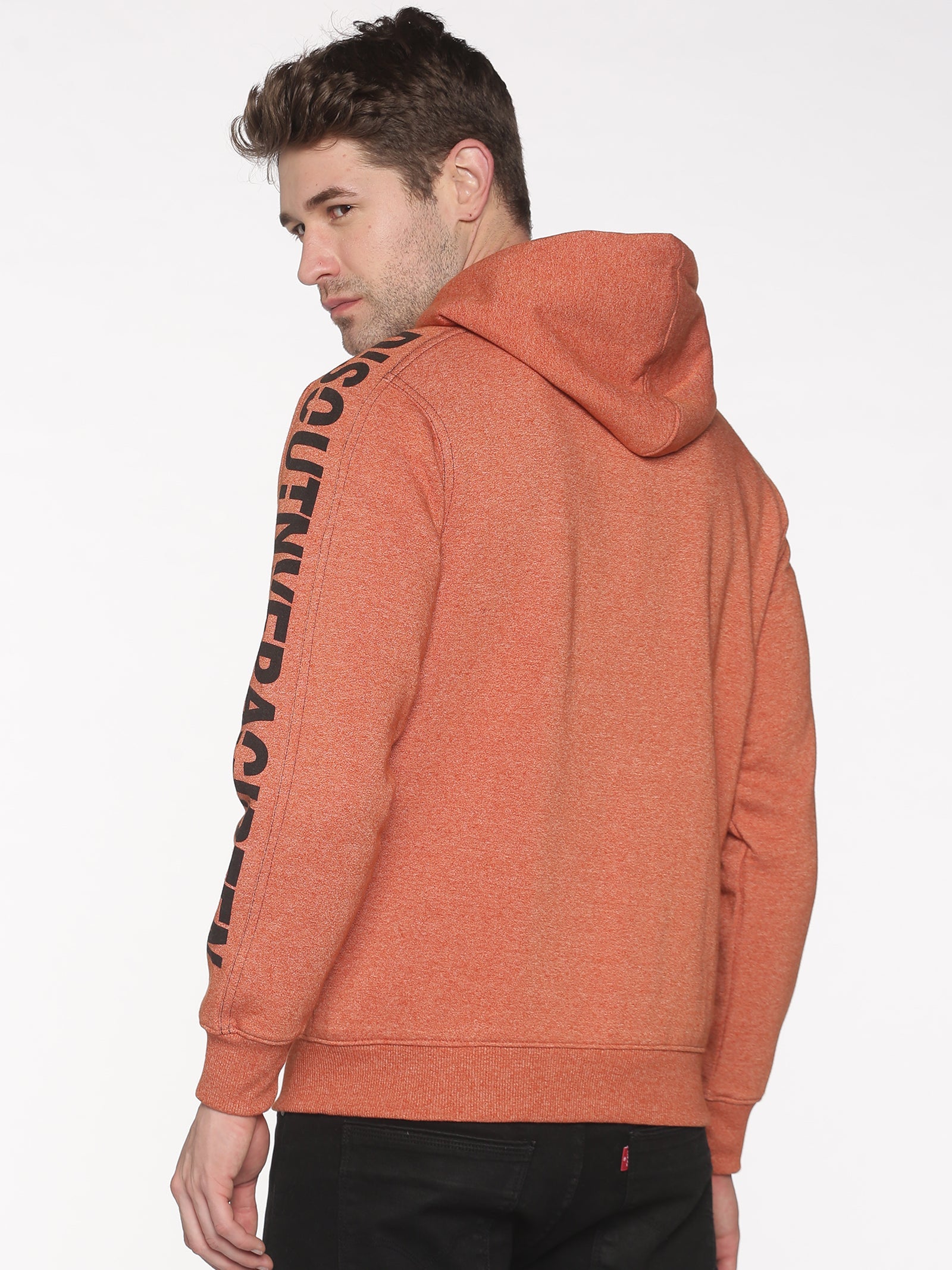 Men Printed Rust Sweatshirt