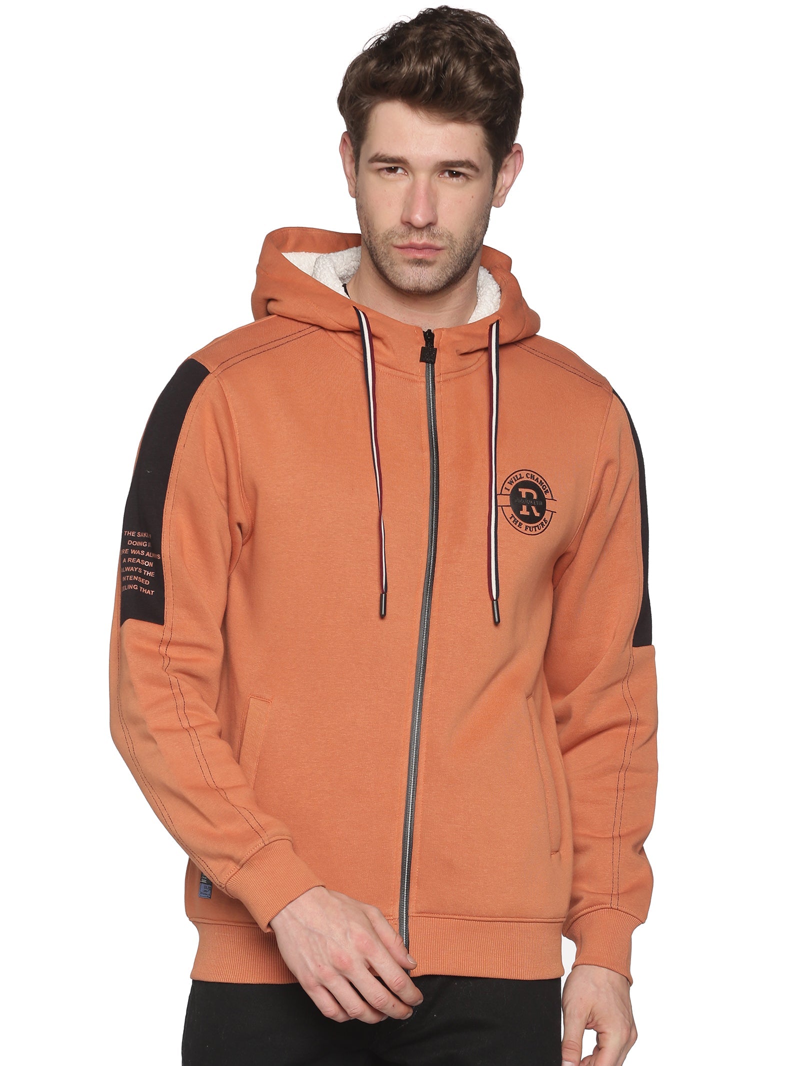 Men Solid Rust Sweatshirt