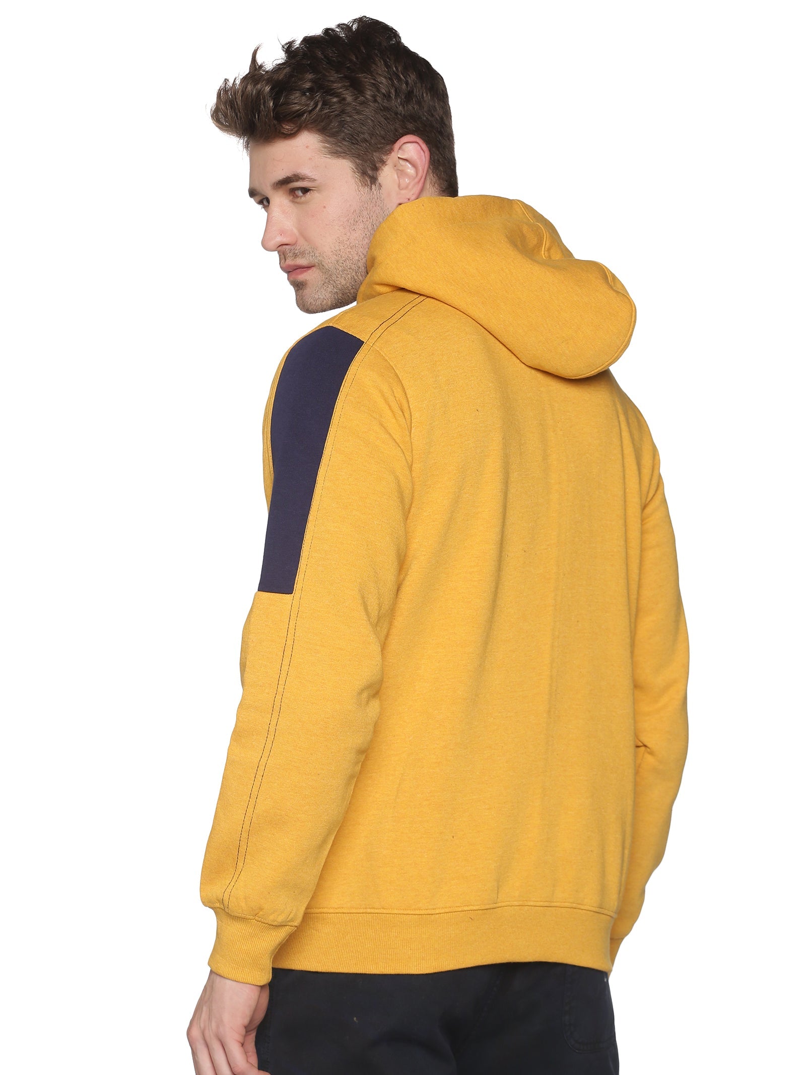 Men Solid Yellow Sweatshirt