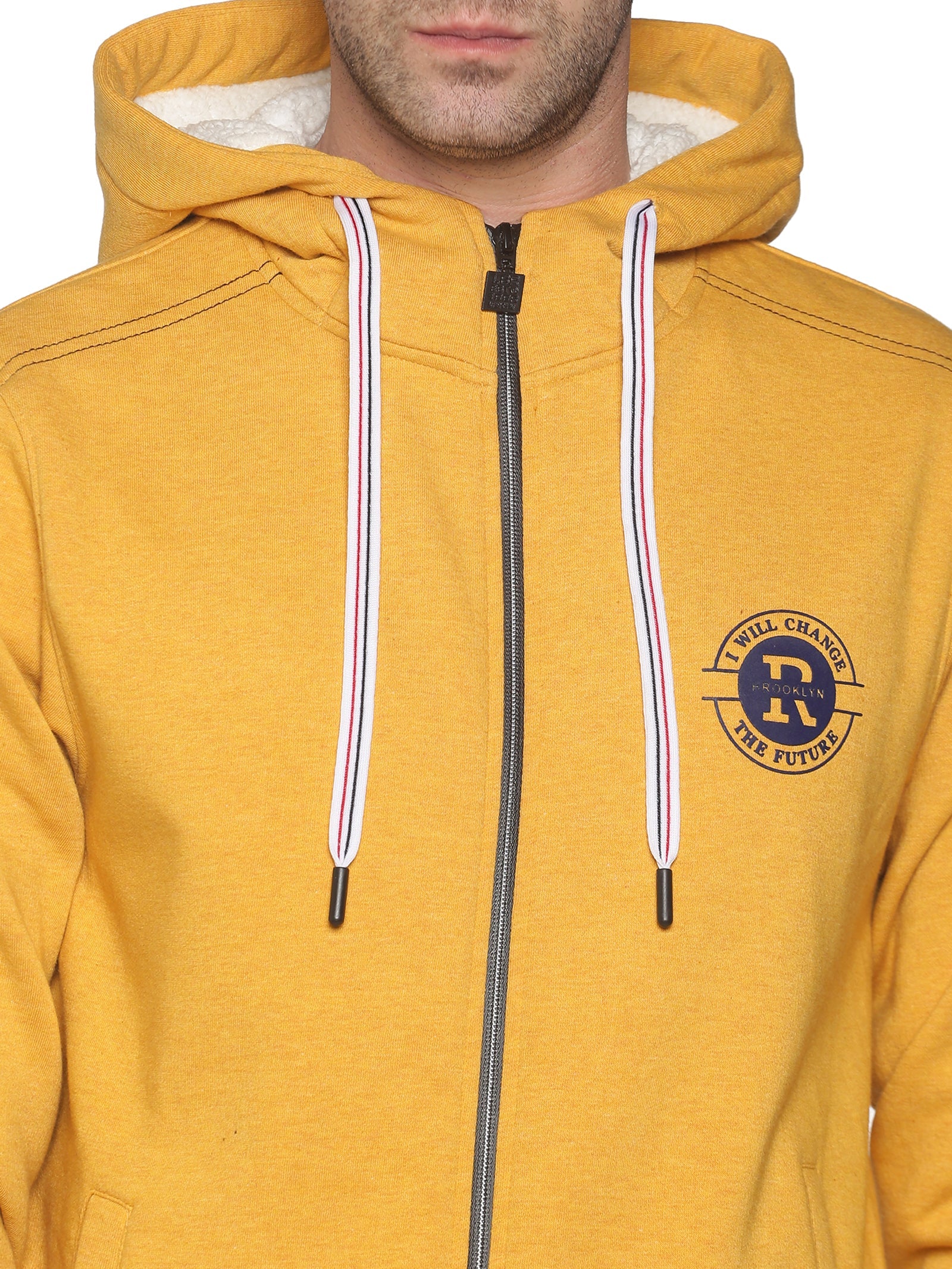 Men Solid Yellow Sweatshirt