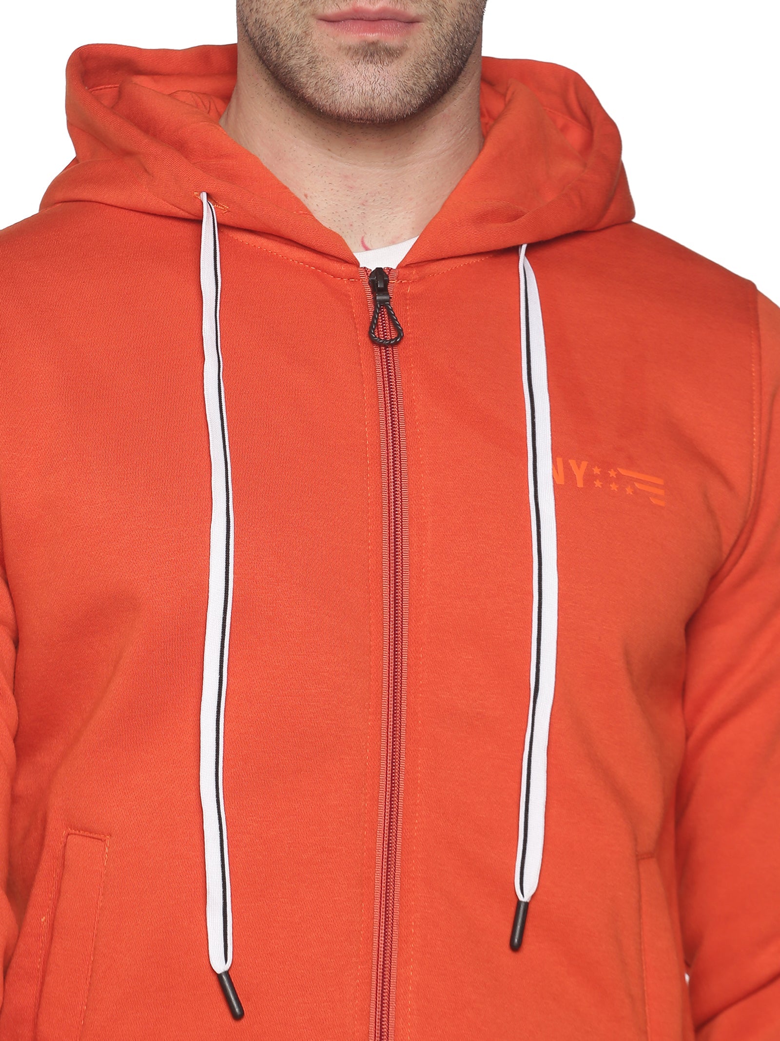 Men Solid Orange Sweatshirt