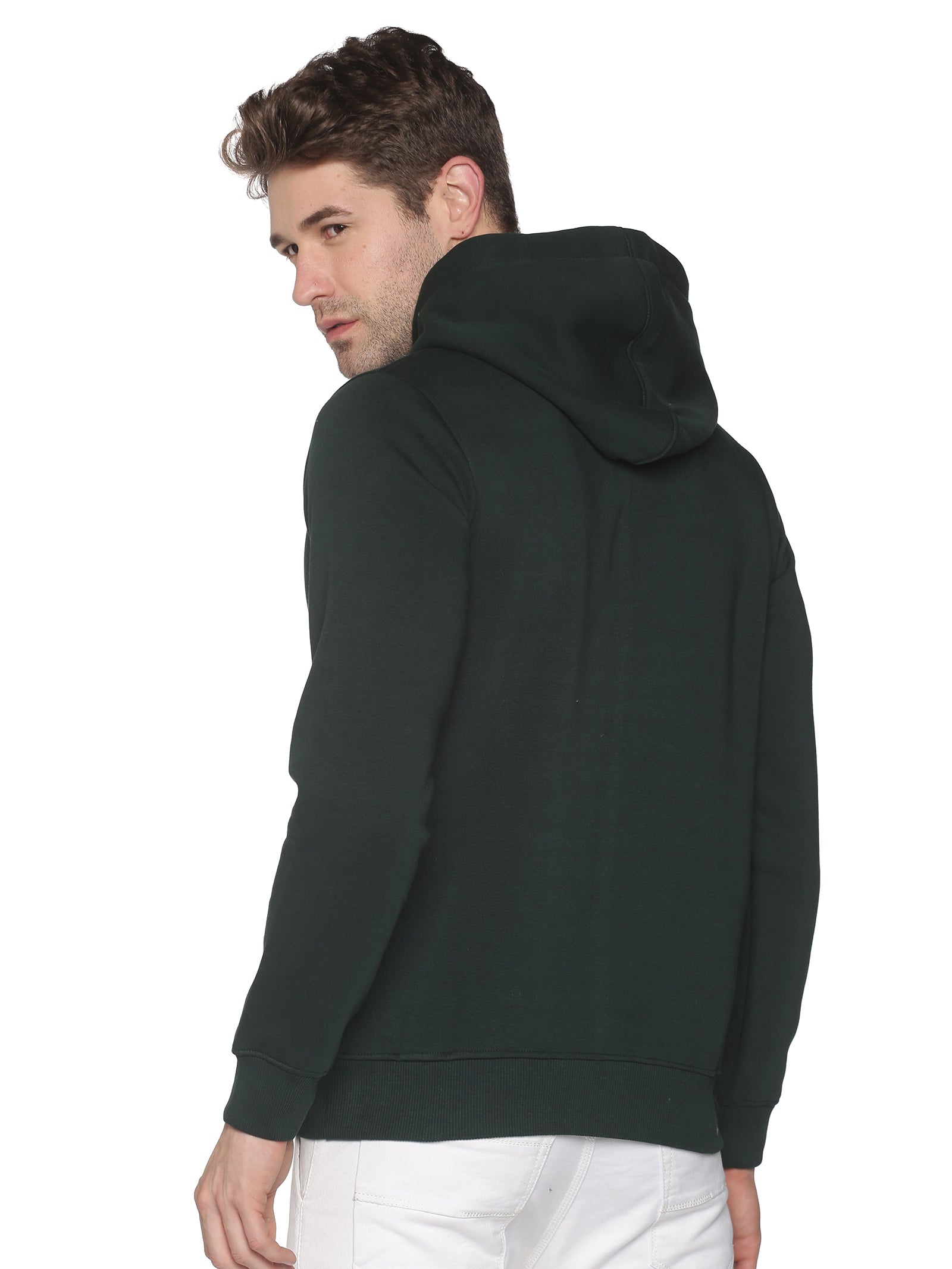 Men Solid Green Sweatshirt