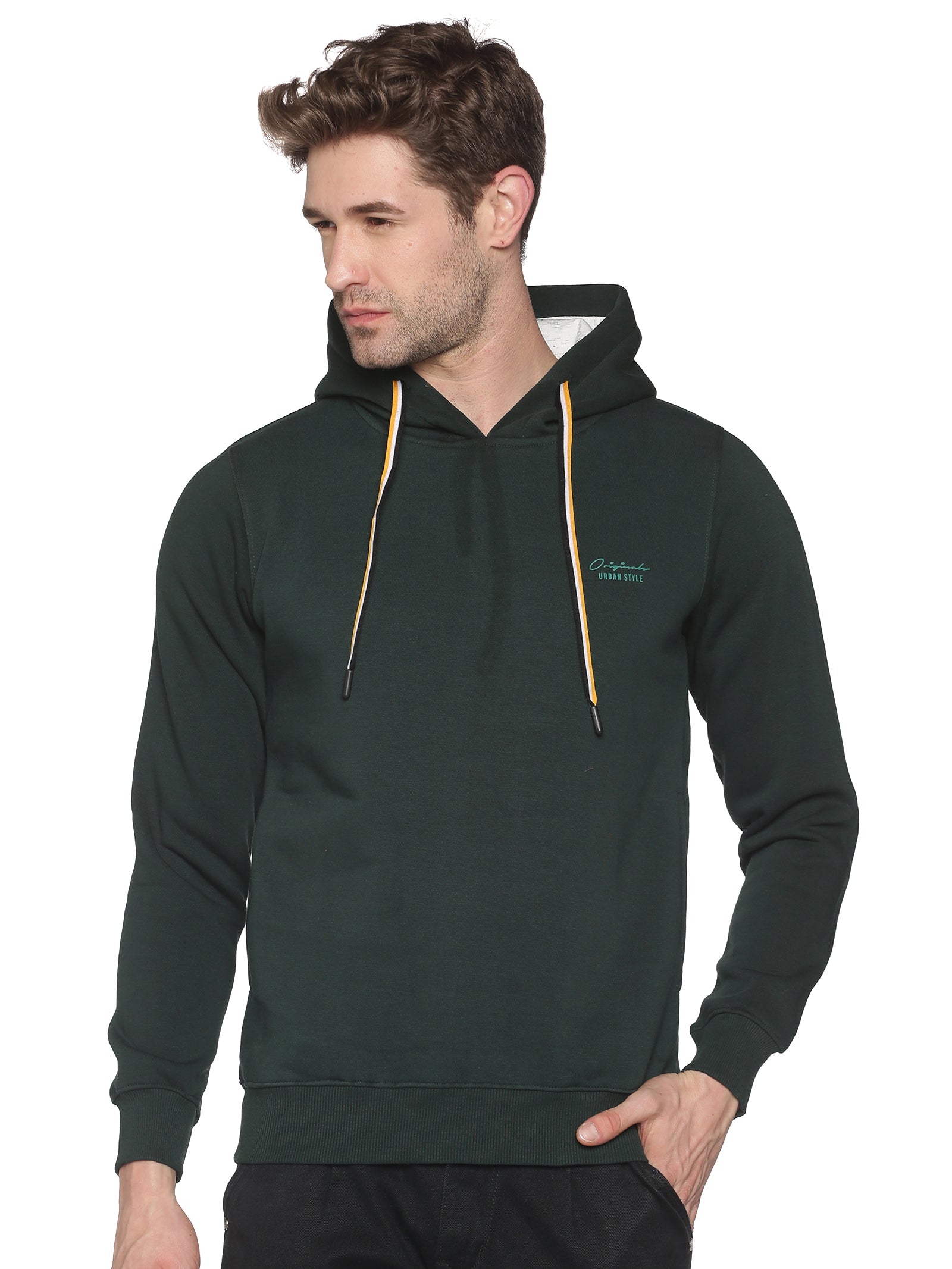 Men Solid Green Sweatshirt