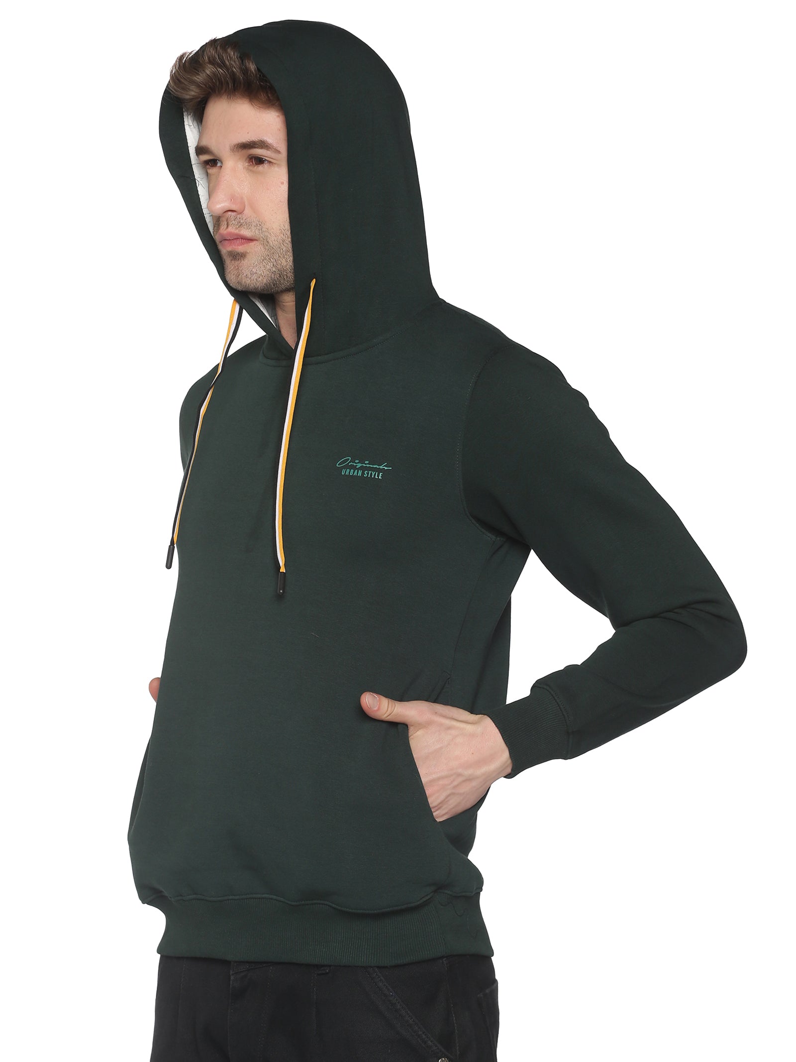 Men Solid Green Sweatshirt