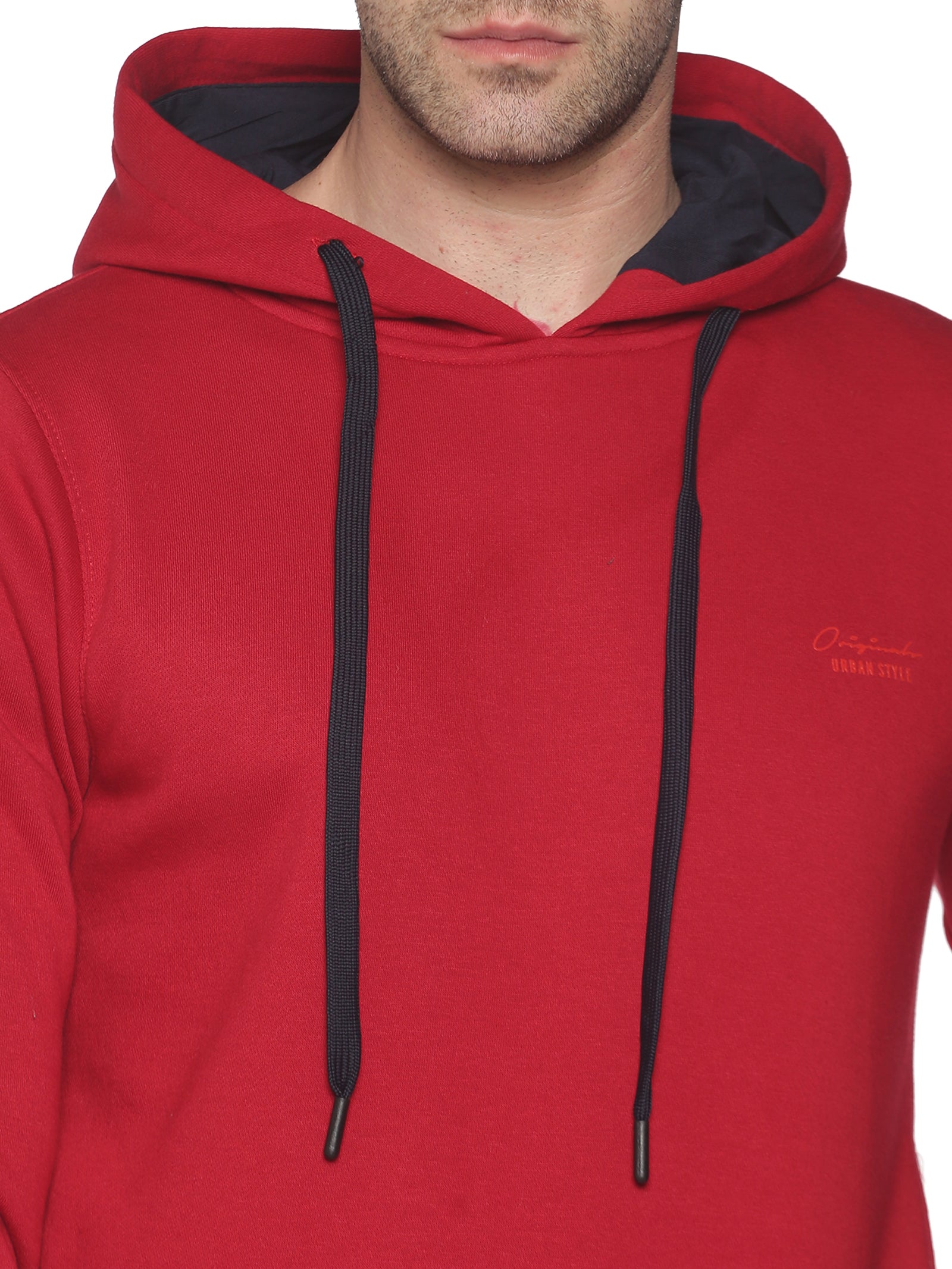 Men Solid Red Sweatshirt