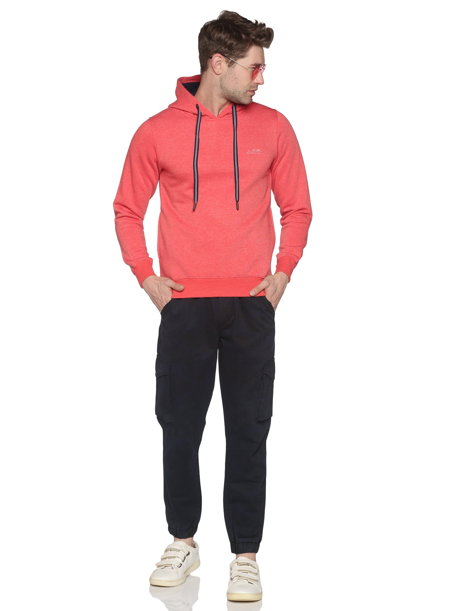 Men Solid Pink Sweatshirt