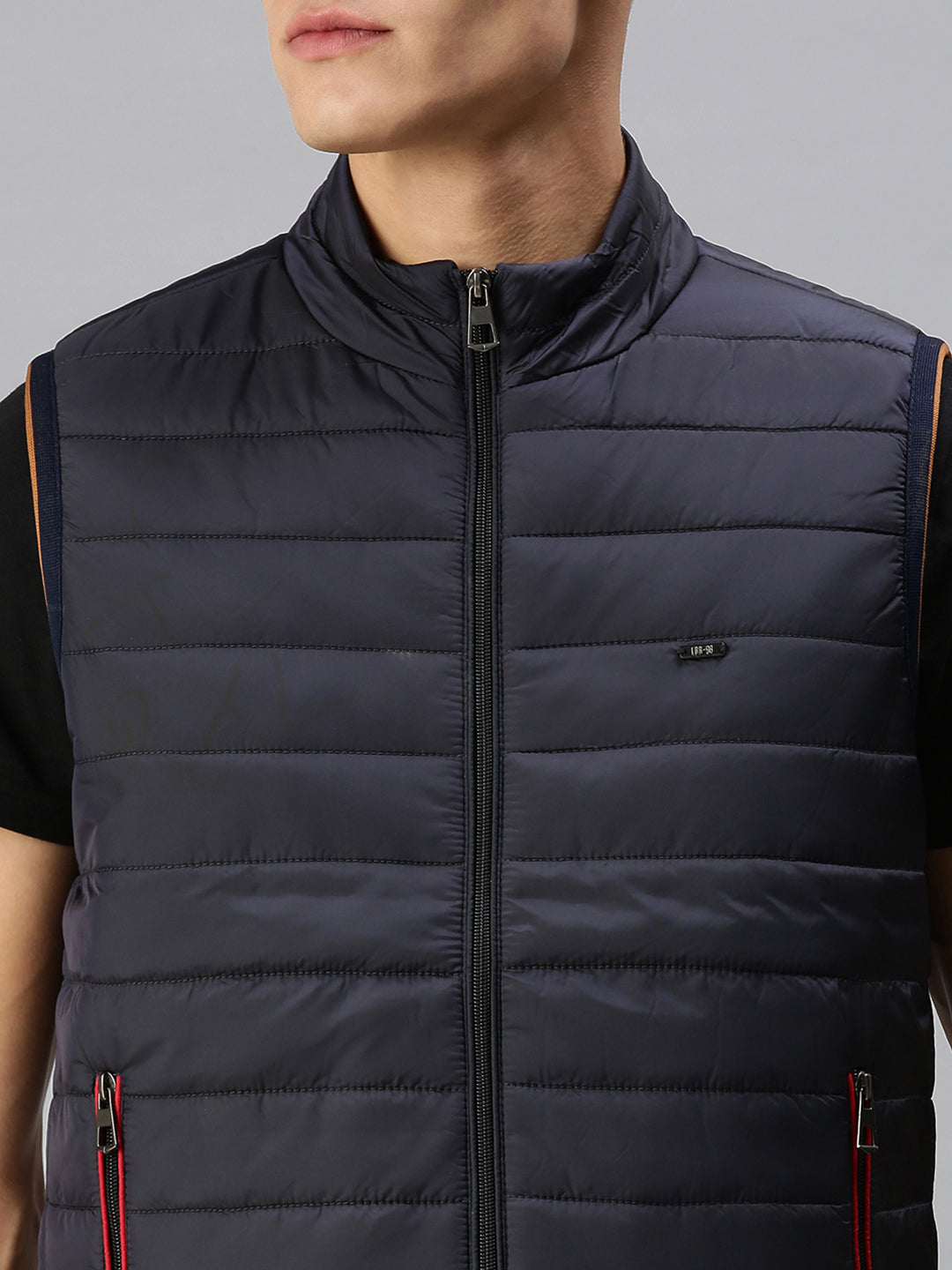 Men Solid Blue Padded Jacket