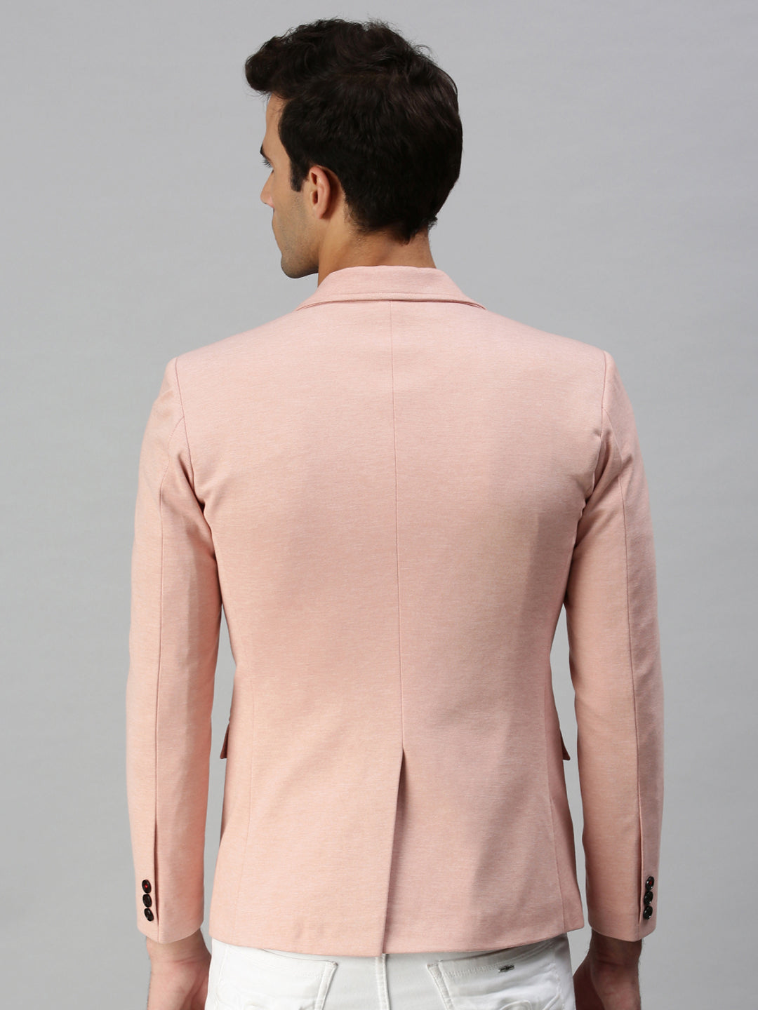 Men's Solid Pink Single Breasted Blazer