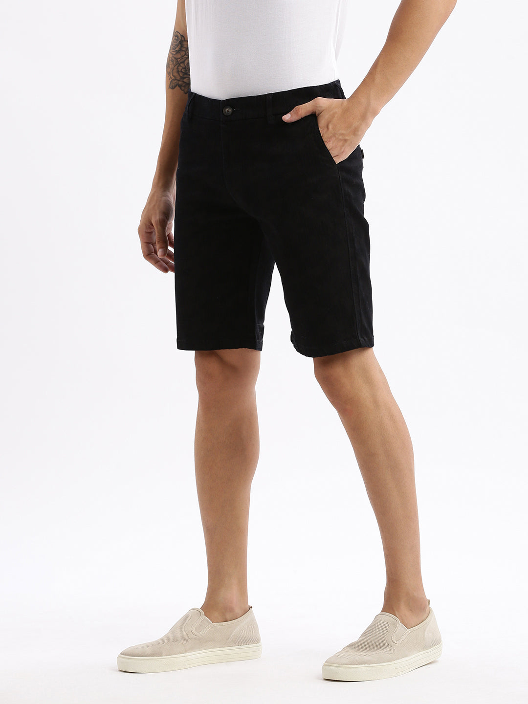 Men Abstract Brown Cotton Shorts