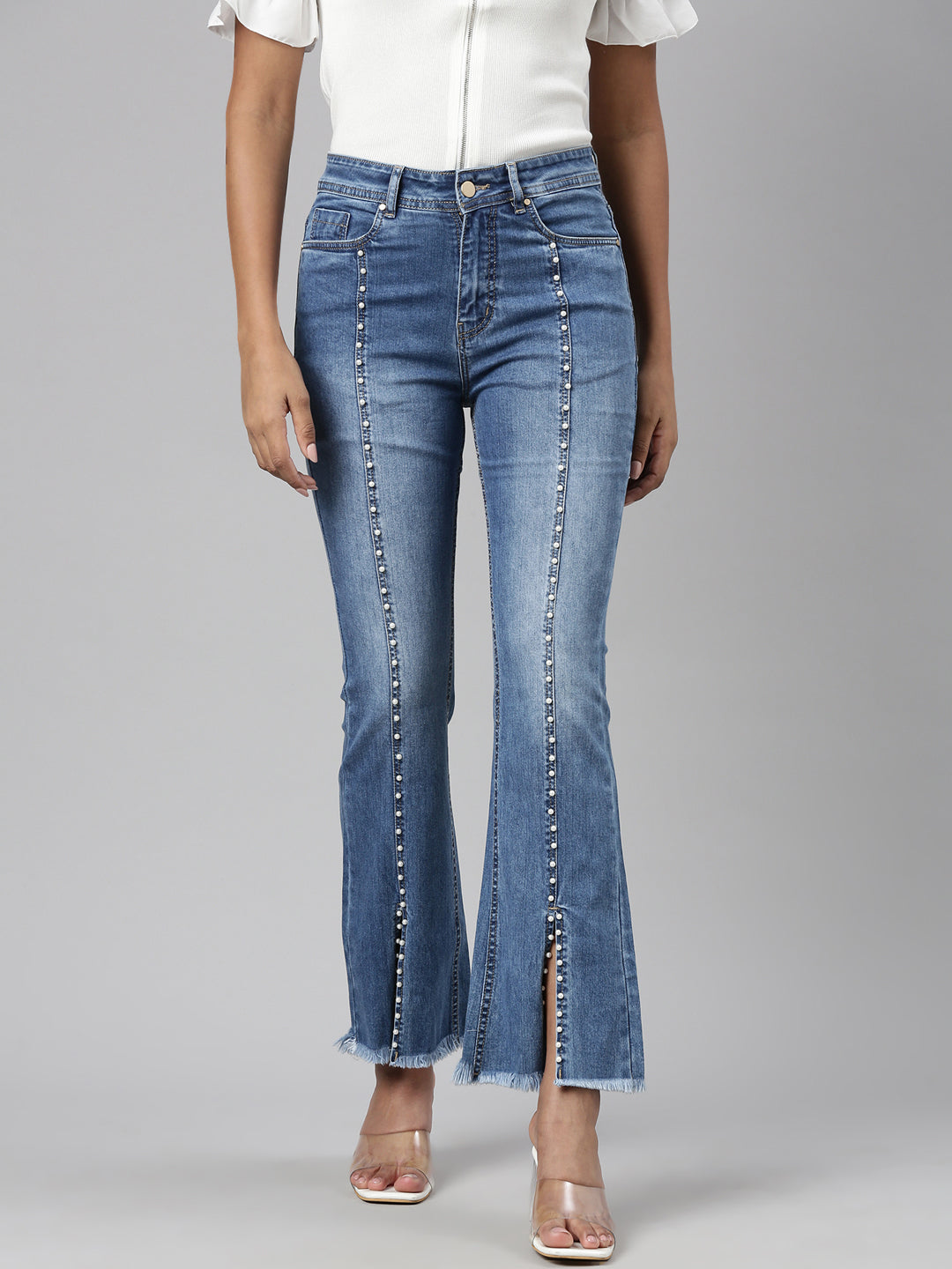 Women Blue Bootcut Denim Jeans
