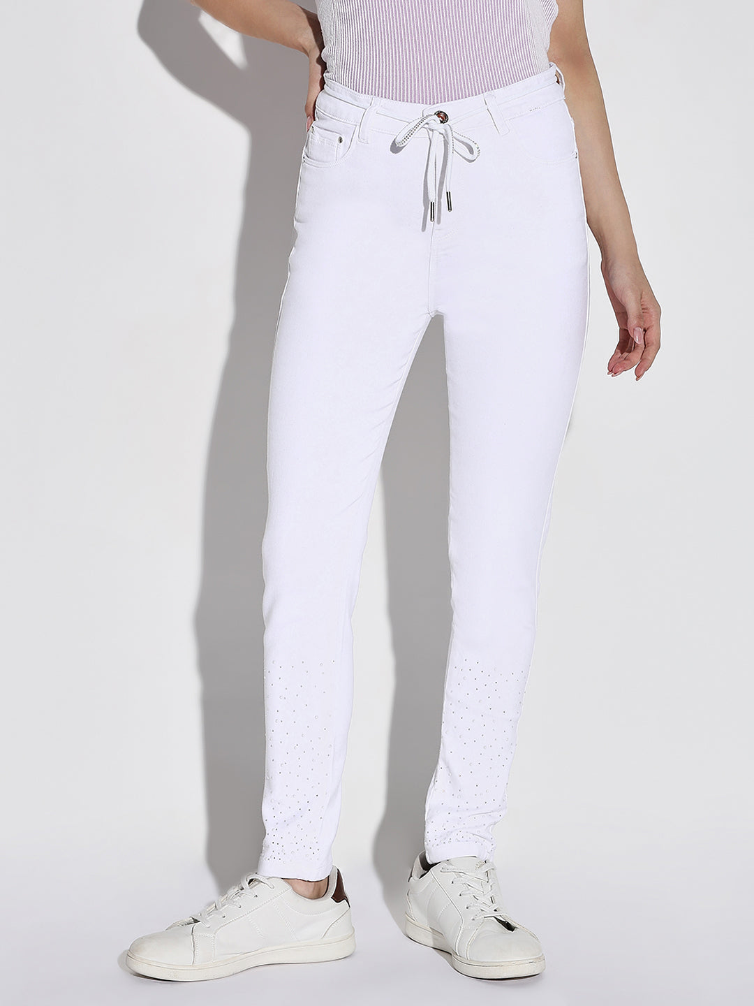 Women White Slim Fit Jeans