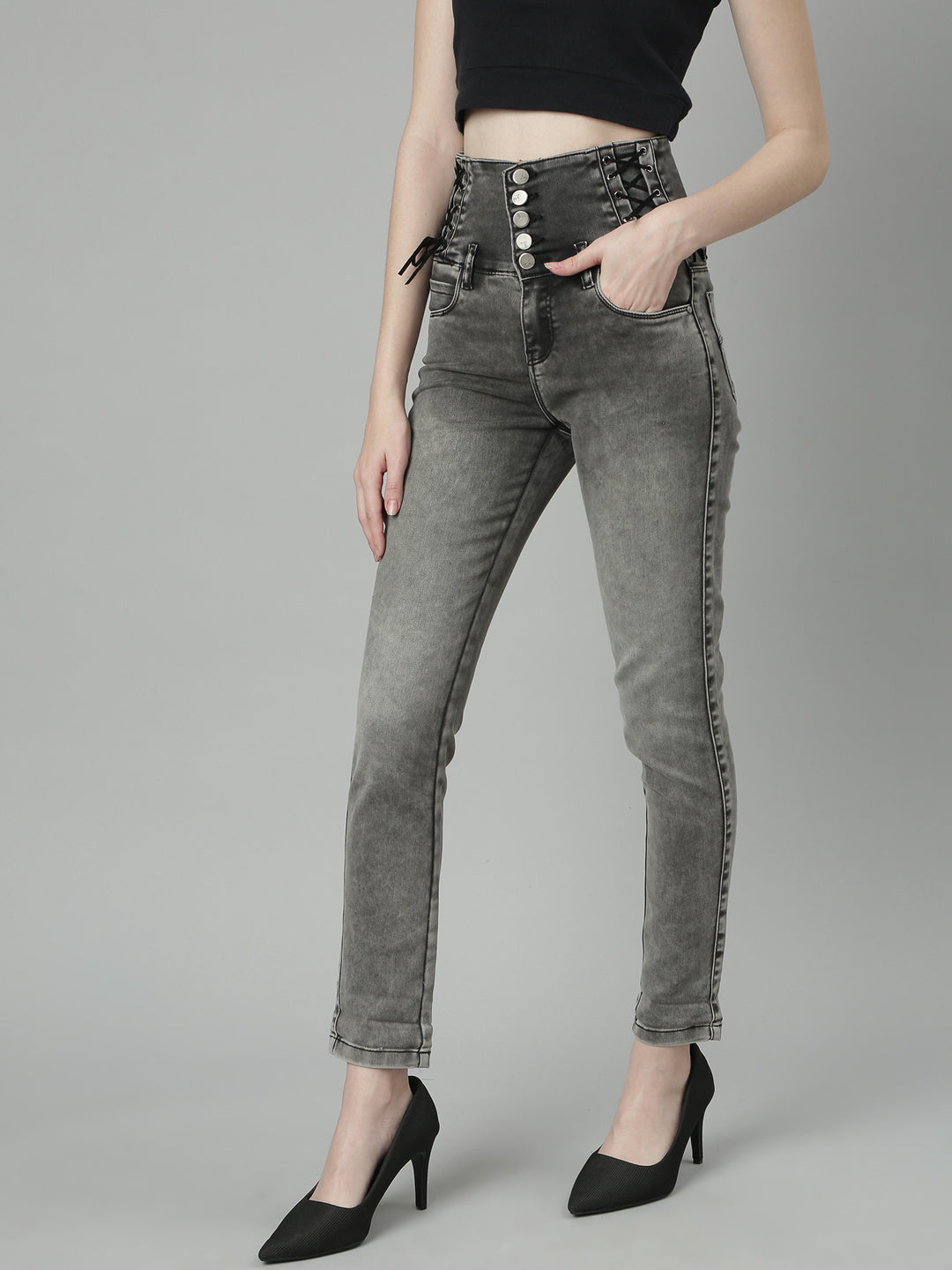 Women Grey Denim Jeans