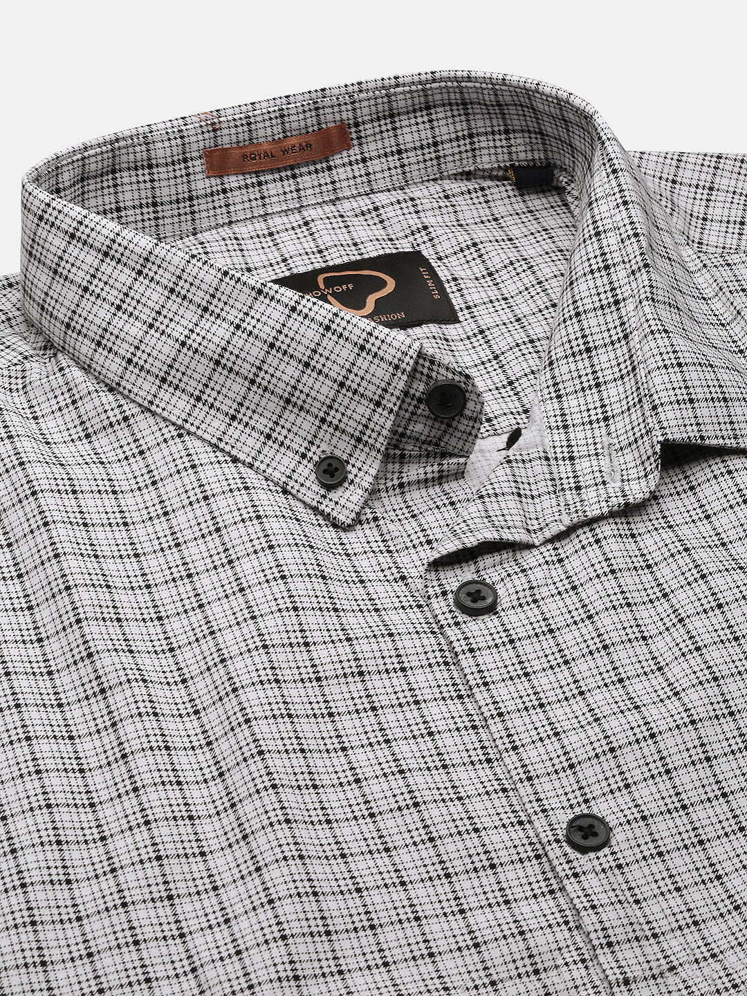 Men White Checked Slim Fit Shirt