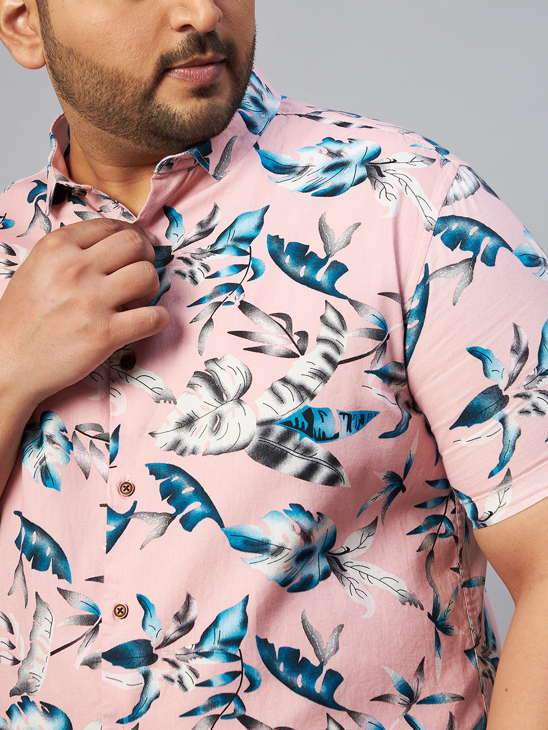 Men Pink Printed Spread Collar Casual Shirt