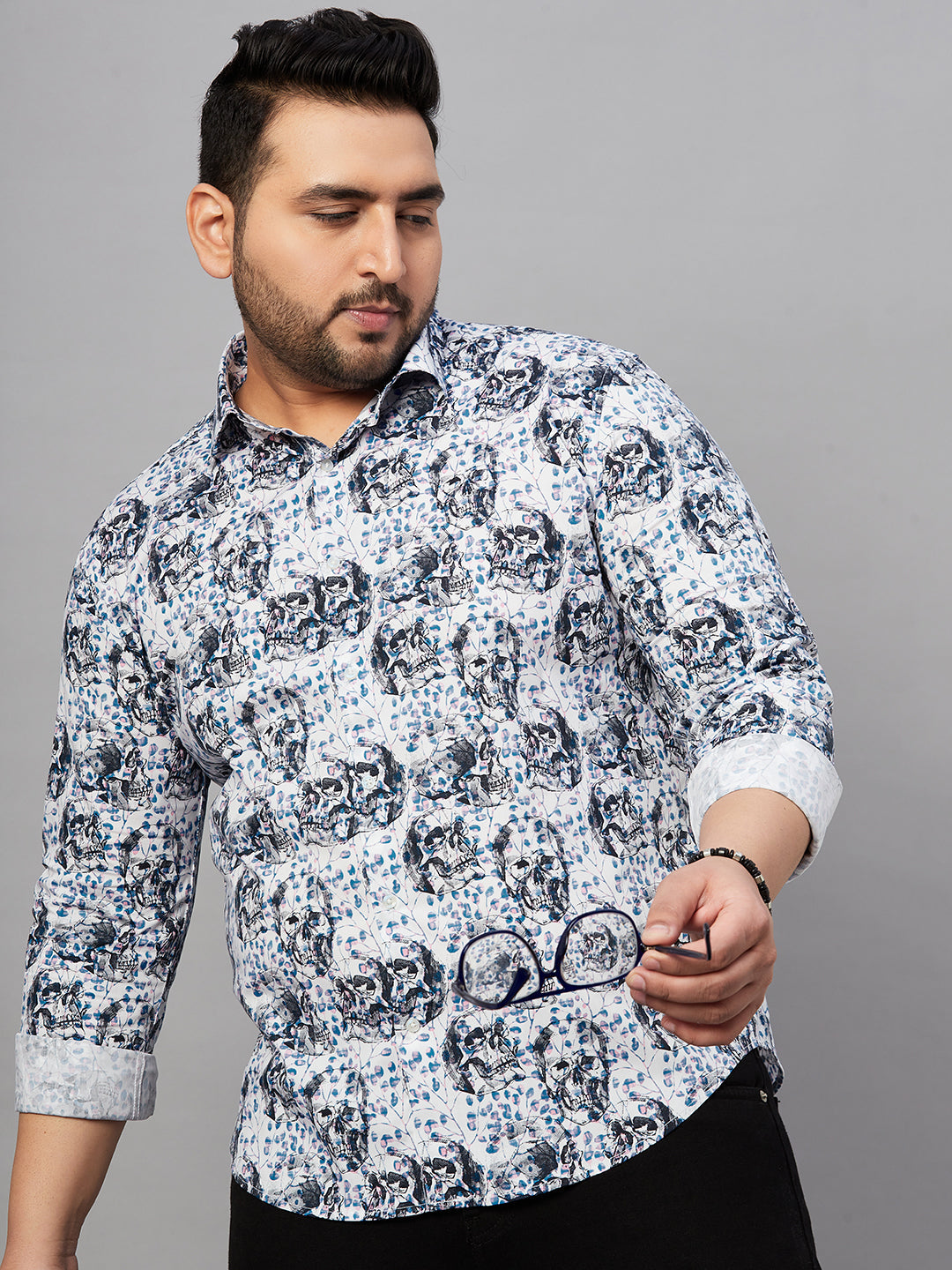 Men Printed White Comfort Shirt