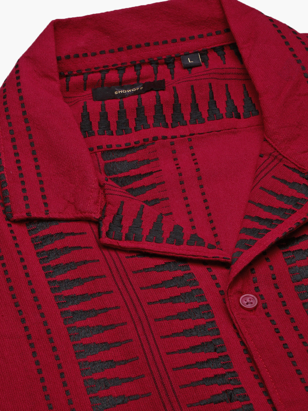 Men Geometric Red Co Ords Set