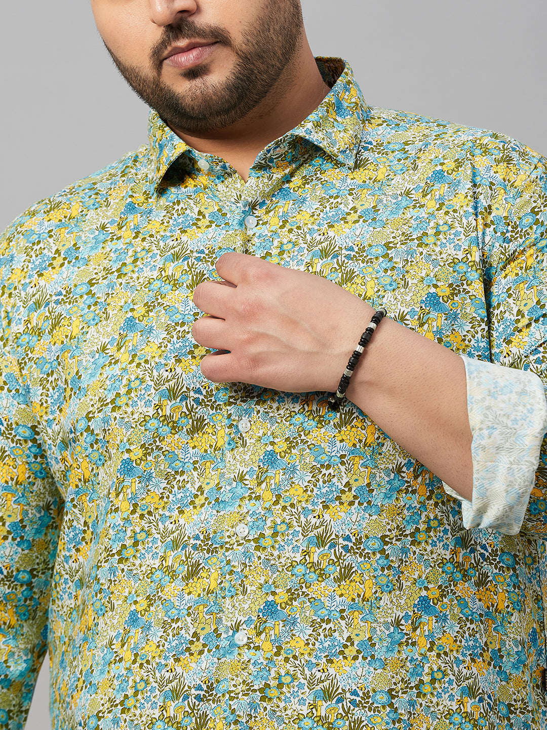 Men Spread Collar Printed Multi Shirt