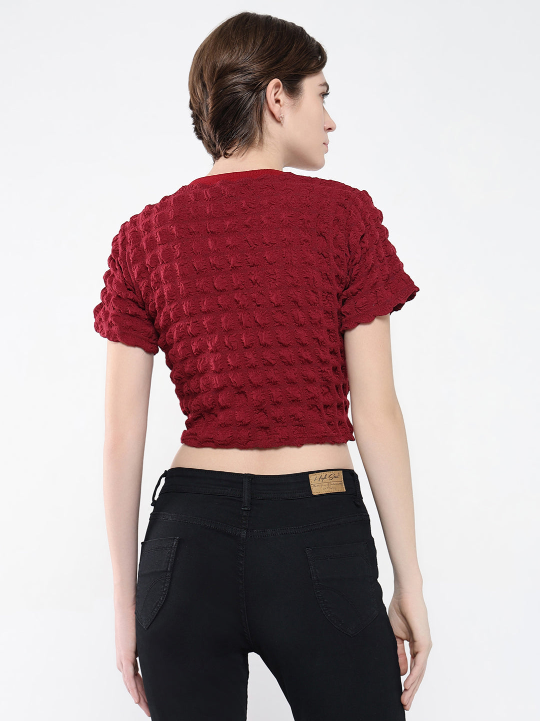 Women Solid Red Top