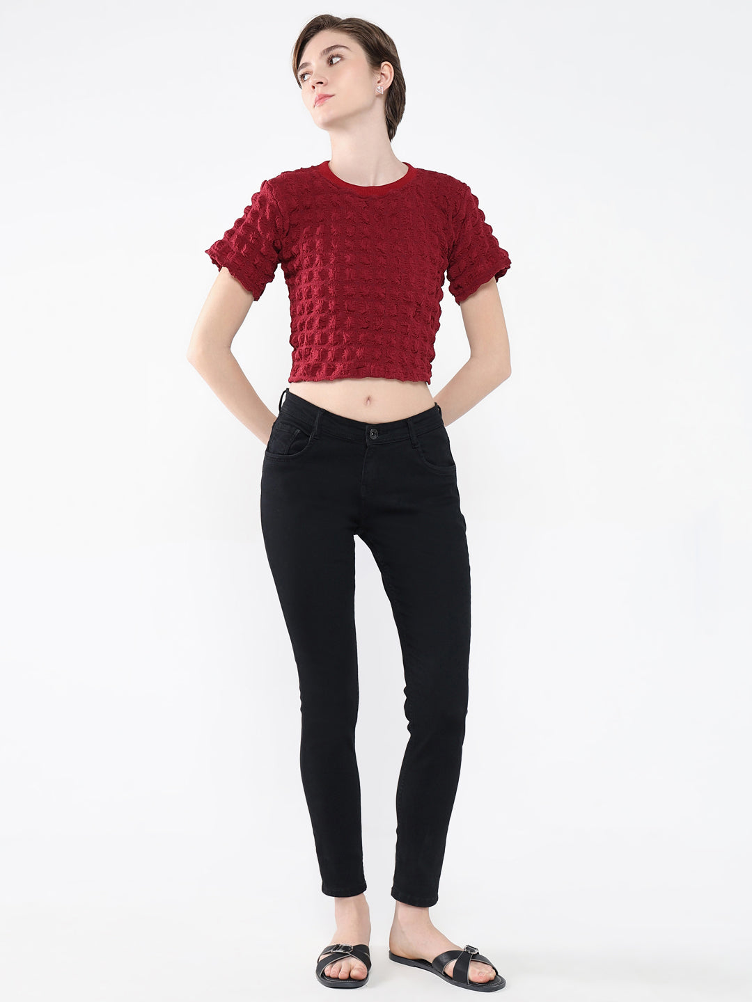 Women Solid Red Top