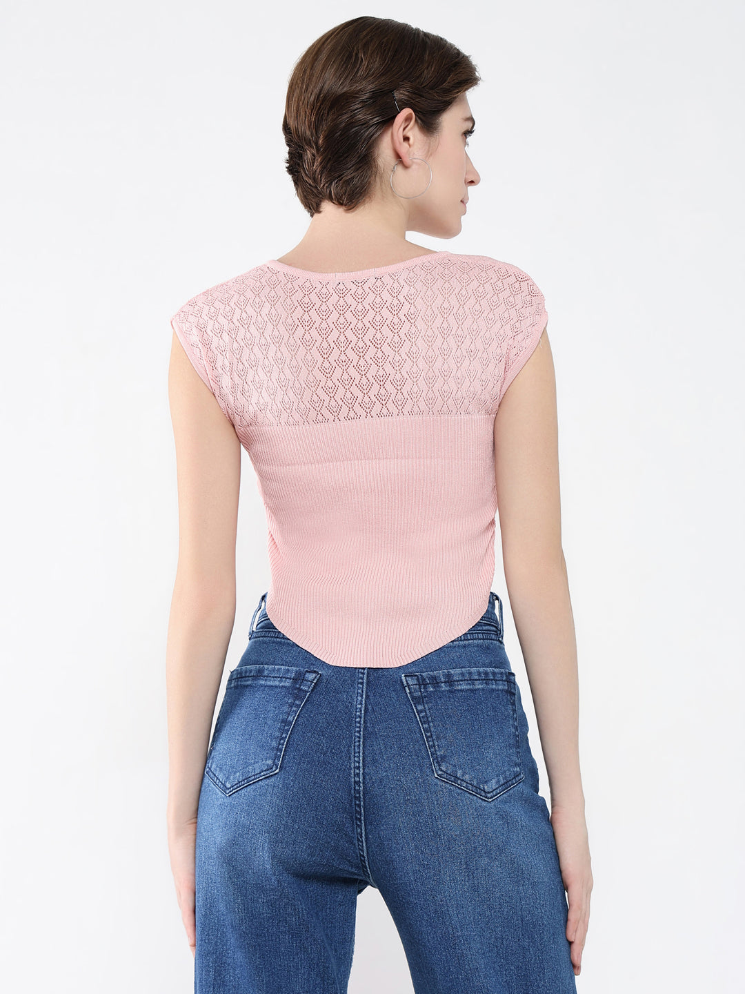 Women Solid Pink Top