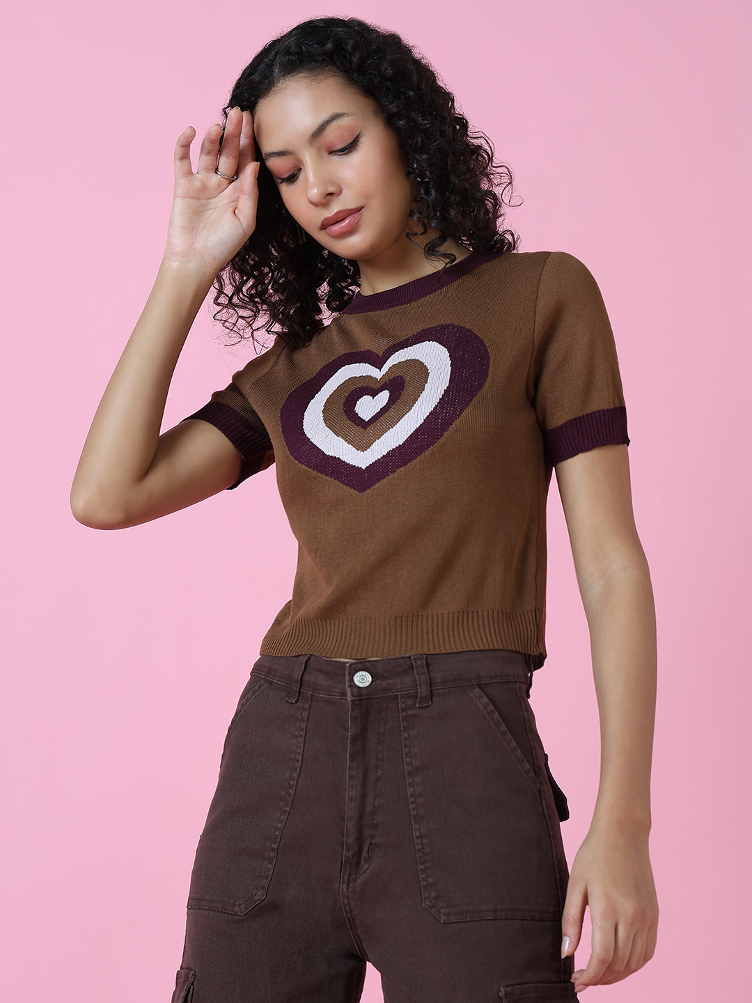 Women Brown Solid Top