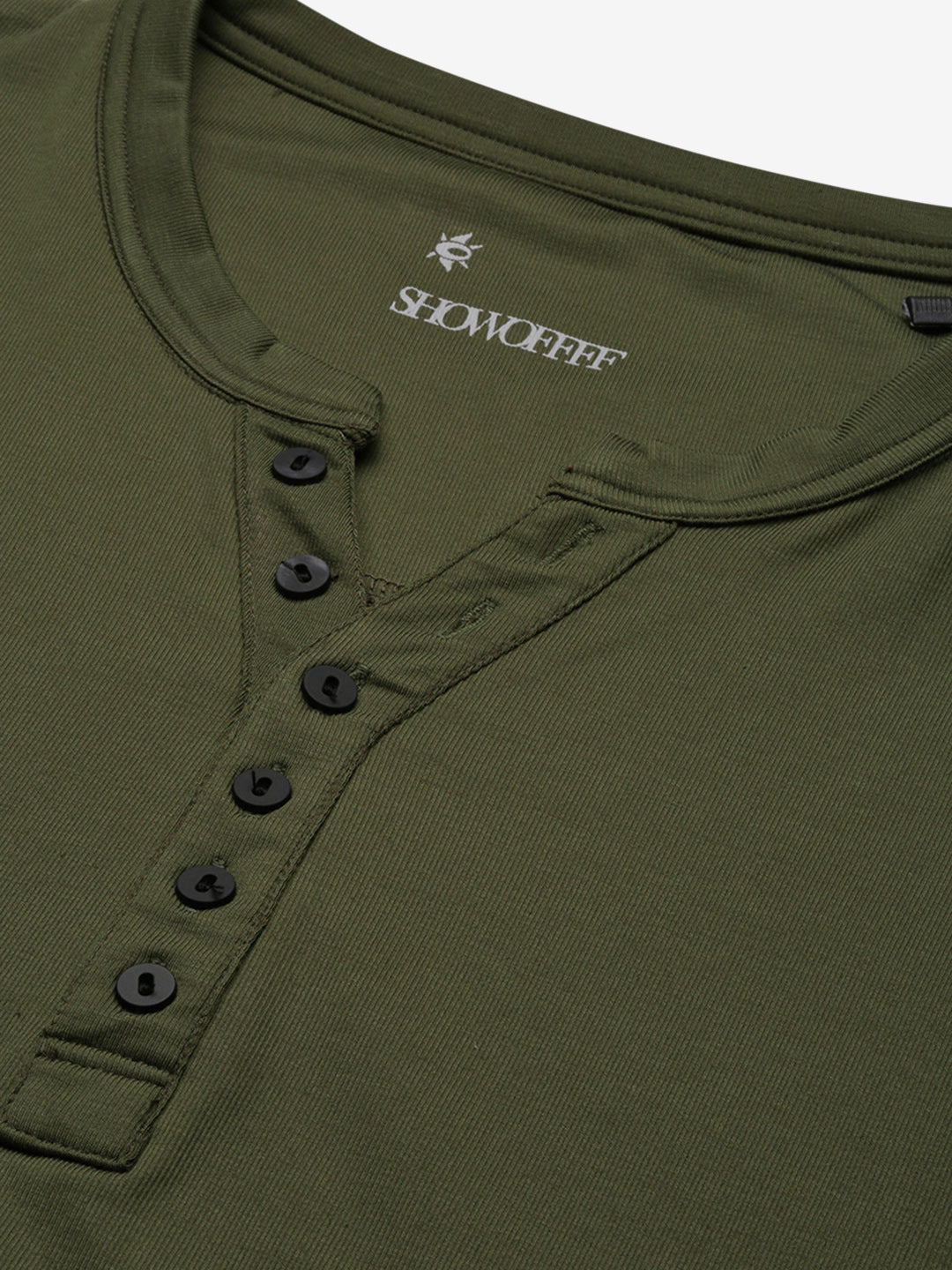 Men Olive Solid T Shirt