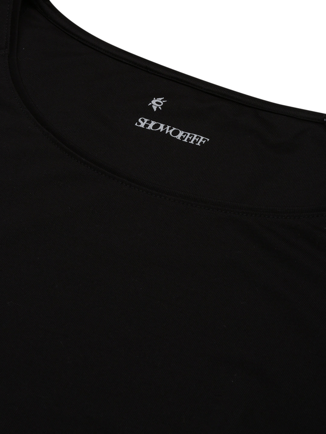 Men Black Solid T Shirt