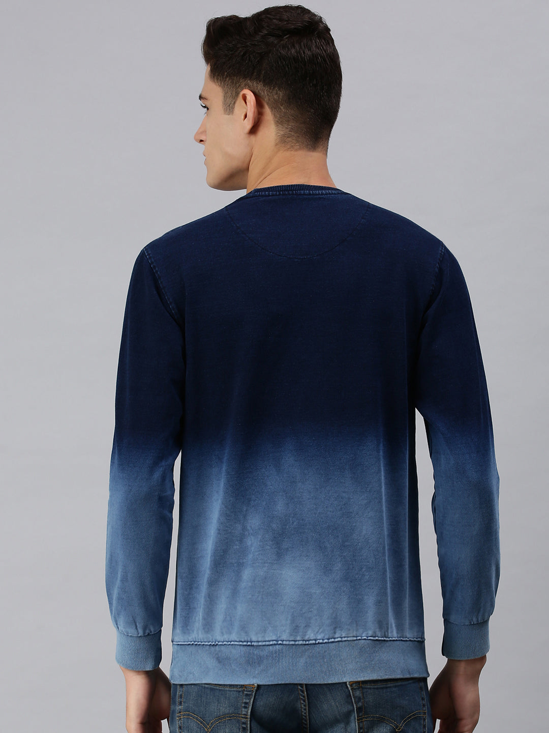 Men Solid Blue Sweatshirt